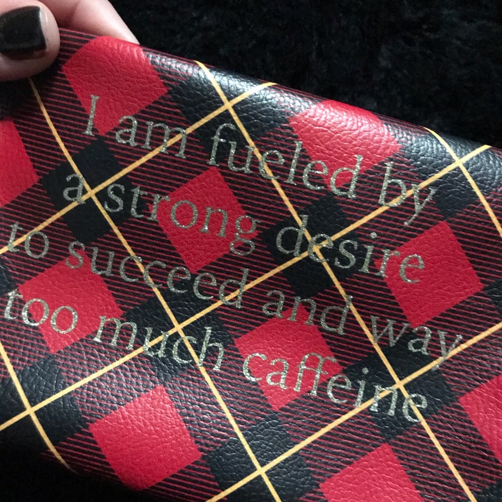 Plaid cosmetic bag trinket bag Charming Charlie